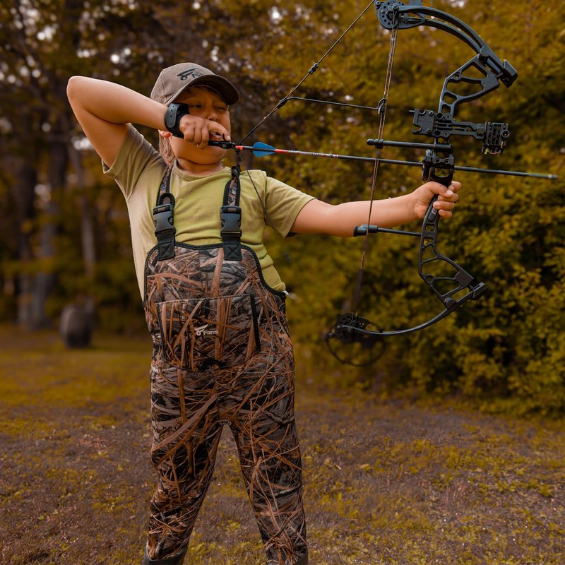 8 Fans Hunting Waders for Kids, Neoprene Youth Fishing Waders with Boot, Lightweight Chest Waders for Toddler Children (Next Camo Evo(s), 12/13#)