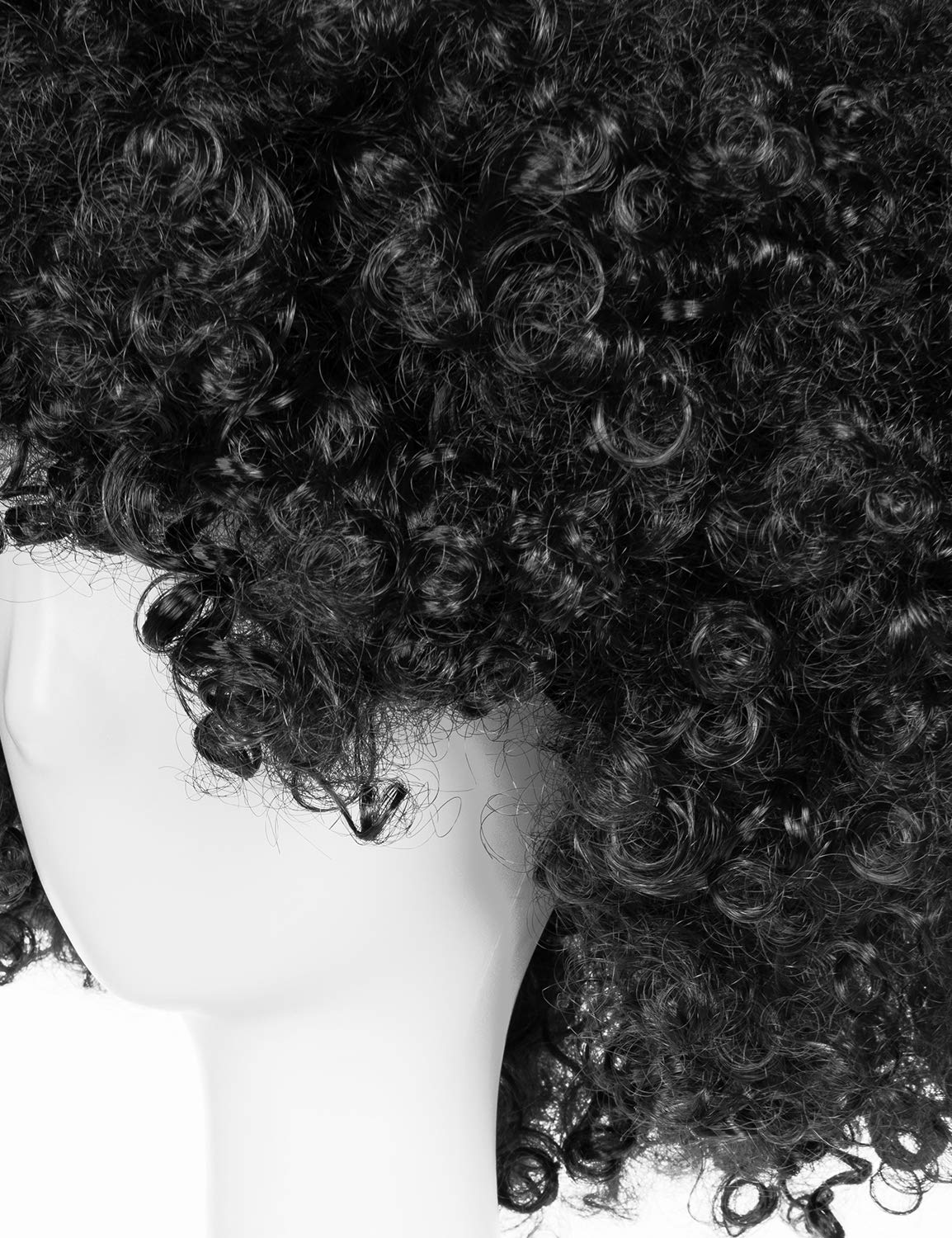 Joy Join Unisex Short Fluffy Afro Funny Wigs for Halloween,Holiday Party Clown Costume (Black)