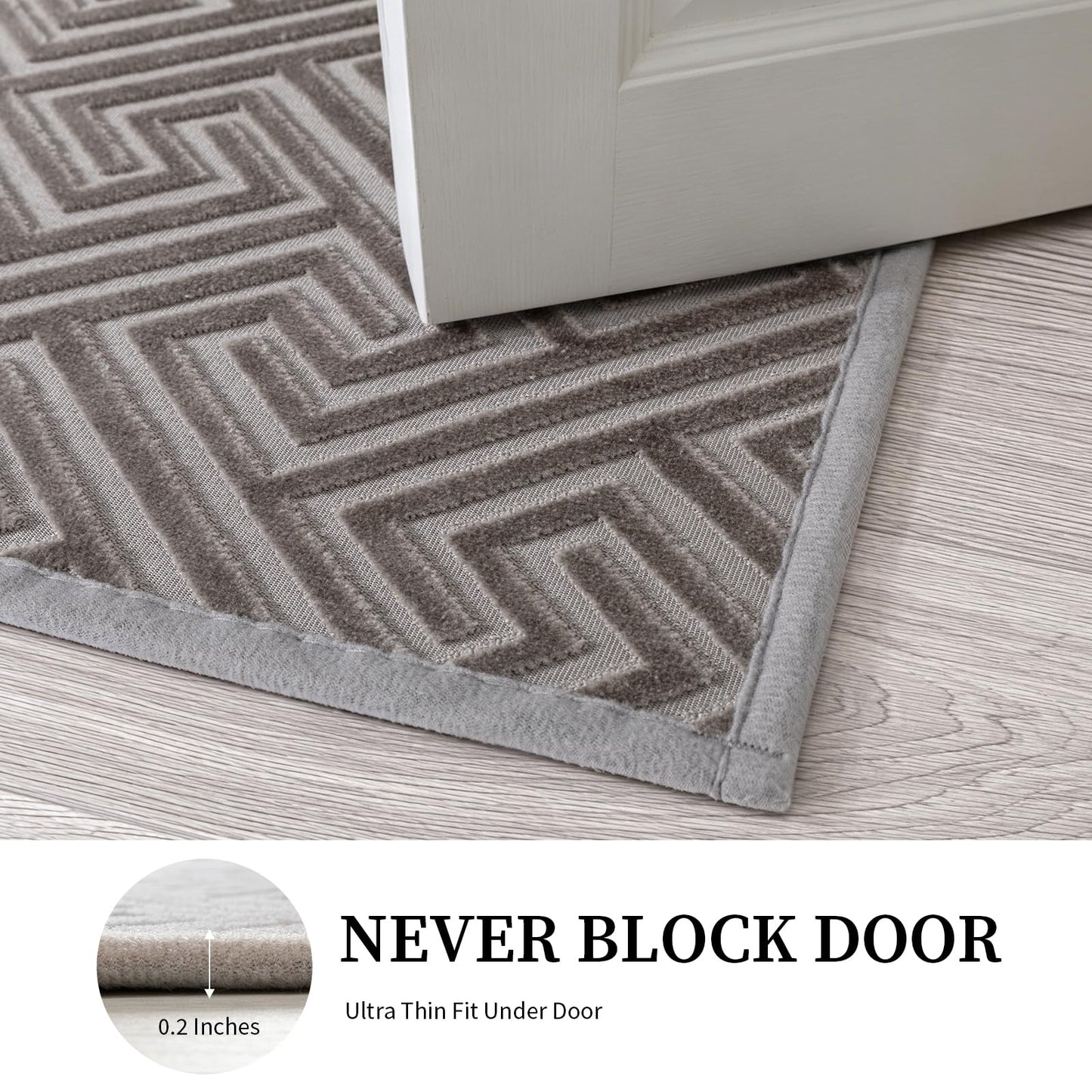 YIHOUSE Gray Bathroom Rugs 17"x24", Quick Dry Non Slip Bath Rug, Absorbent Machine Washable Thin Bath Mat for Restroom Floor Tub Laundry Room Home Decor