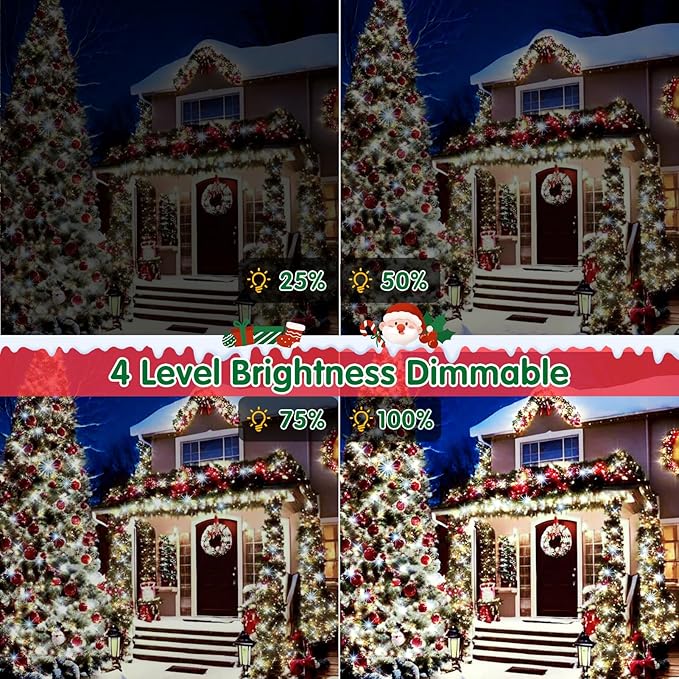XURISEN 403FT 1000 LED Christmas Lights Outdoor Green Wire String Lights 8 Modes with Timer Memory Waterproof Fairy Light Plug in for Xmas Tree Wedding Yard Party Holiday Decorations(Cool White)