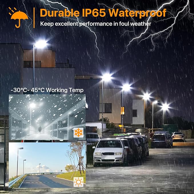 400W LED Parking Lot Light, 60000LM LED Shoebox Light with 5000K Daylight IP65 100-277V, 150LM/W Dusk to Dawn LED Outdoor Light for Stadium, Roadway