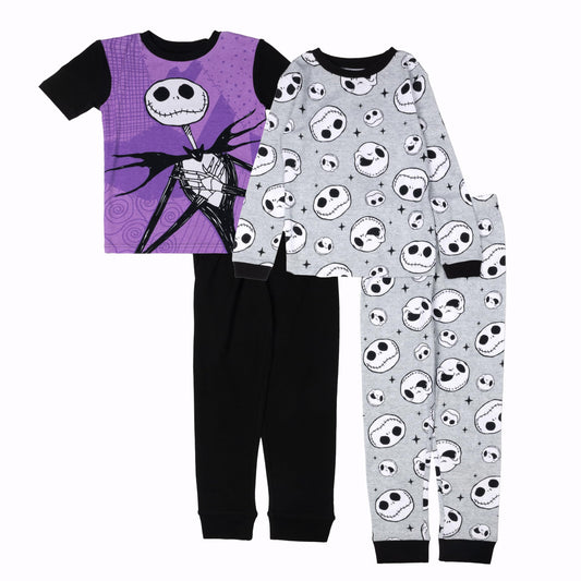 Disney Boys' 4-Piece Snug-fit Cotton Pajama Set, Soft & Cute for Kids, NBC Fun Stars