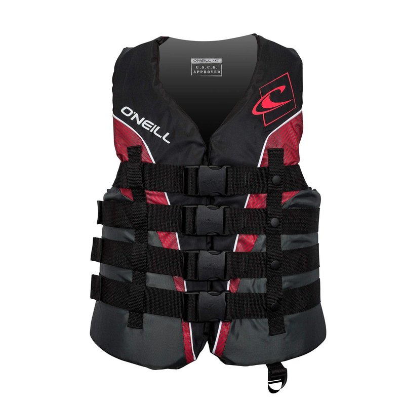 O'Neill Men's Superlite USCG Life Vest,Black/Graphite/Red:White,4XL