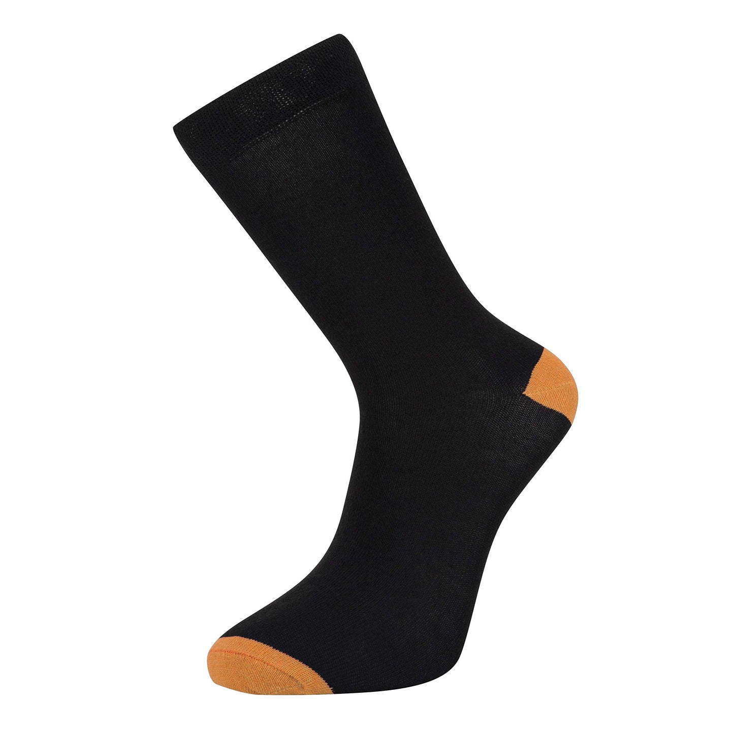 Cob Stallion- Black Socks in Argyle, Heel and Toe Styles, Socks Multipack 6-11 UK, Pack of 4 and 12 Pairs (Heel and Toe, 12)
