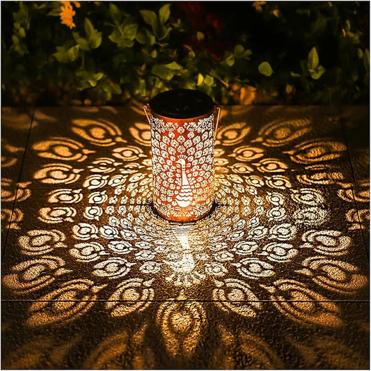 Peacock Solar Lanterns Outdoor Waterproof Hanging Solar Lights Peacock Gifts for Women Men Metal Decorative LED Lanterns for Yard, Patio, Lawn, Tabletop, Pathway, Landscape, Garden Decor