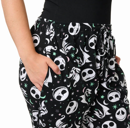 Disney Womens Lounge Pants Pajama Bottoms AOP (Jack Skellington & Zero, 3X)