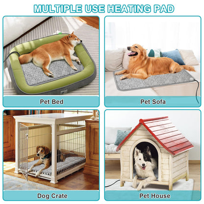 GOLOPET Pet Heating Pad 48x72 cm Nine-Level Intelligent Constant Temperature Switch Reinforced Connector Electric Steel Wire Protective Tube Waterproof Puppy Heating Pad - Letter