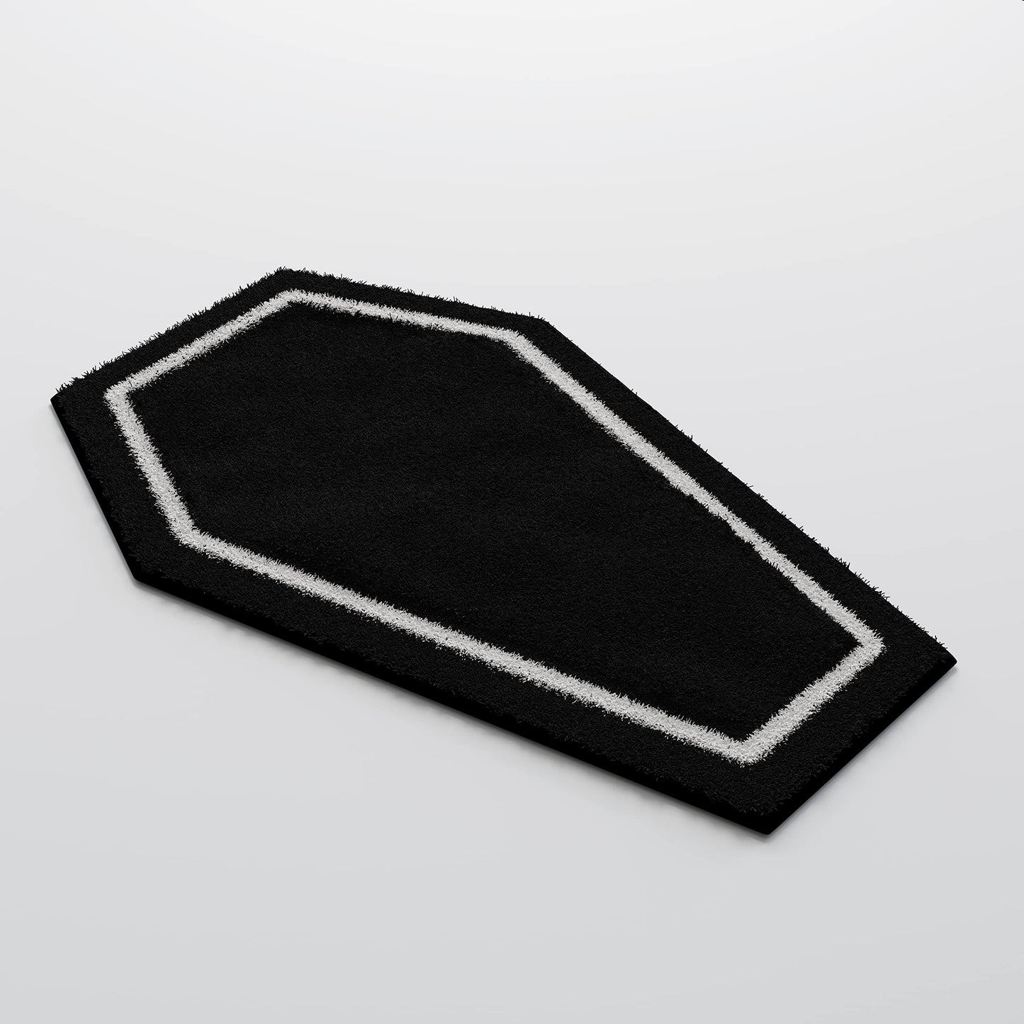 WITTIZA Coffin Bath Mat Halloween Rug - Black Gothic Home Decor for Bathroom Bedroom Kitchen Room Coffins Door Horror Gift Spooky Gifts Wednesday Addams