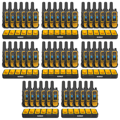 DEWALT DXFRS800 FRS Walkie Talkies Long Range 2 Way Radio, 2 Watt, Waterproof & Rechargeable, 2 Pack