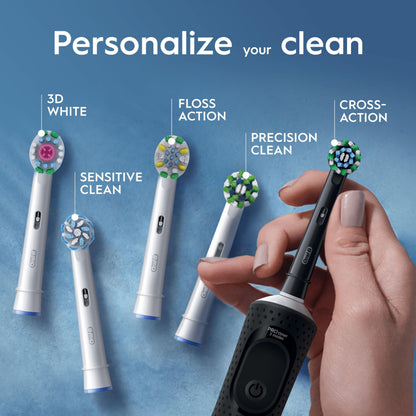 Oral-B Vitality Pro 2x Electric Toothbrushes For Adults, 2 Toothbrush Heads, 3 Brushing Modes Including Sensitive Plus, 2 Pin UK Plug, Black & Purple