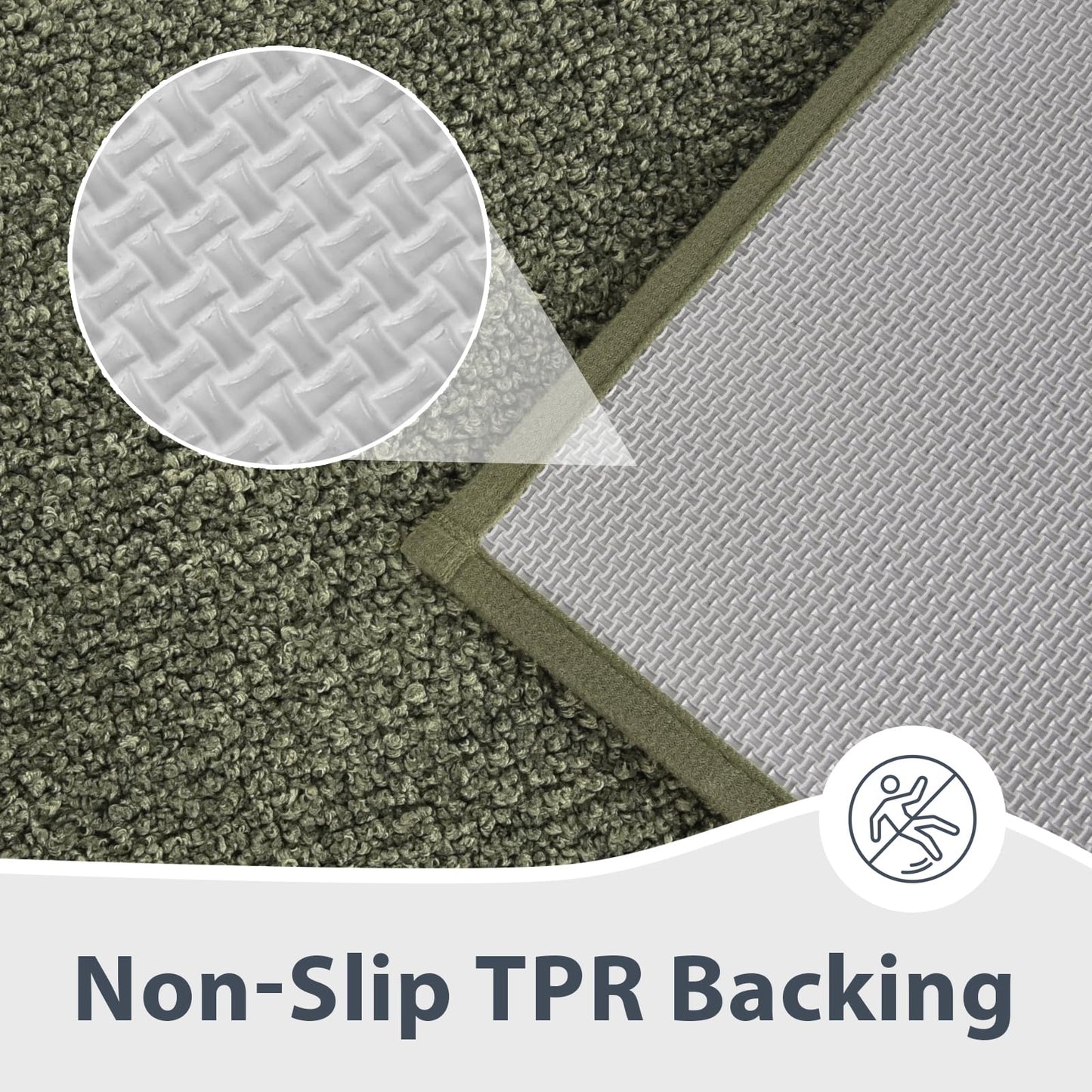 anllugs Bathroom Rugs 30" x 46", Non-Slip Extra Soft Absorbent Bath Rugs, Machine Washable Quick Dry Bath Mats for Bathroom Floor, Shower, Bathtub and Sink, Olive Green & Green