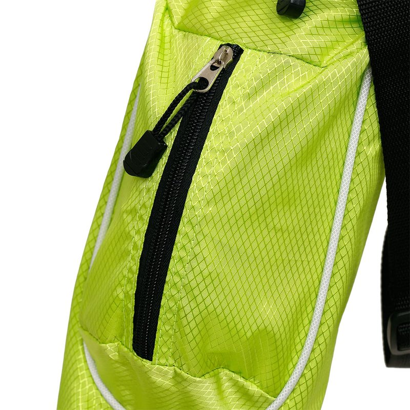Orlimar Pitch 'N Putt Junior Golf Bag with Stand, Lime Green 25" Tall Ultra-Lightweight Kids Golf Club Bag for 7 or Fewer Clubs with 2 Way Divider Top 1 Zippered Pocket Shoulder Strap Carry Handle