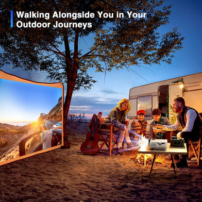 AuKing Projector, 2025 Upgraded Mini Projector, Full HD 1080P Home Theater Video Projector, Compatible with HDMI/USB/AV/Smartphone/TV Box/Laptop