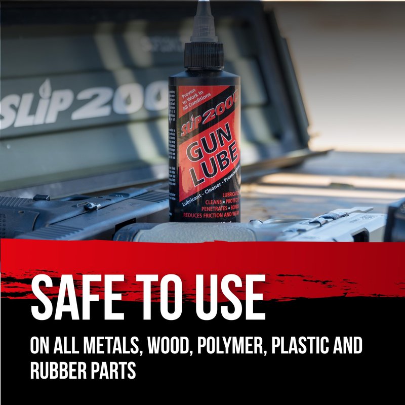 Slip 2000 Gun Lube Buddy Pack, Squeeze Bottle with Needle Tip Applicator for All Firearms, 100% Pure Synthetic CLP, Gun Lubricants for Peak Performance, (4 oz and 1 oz)