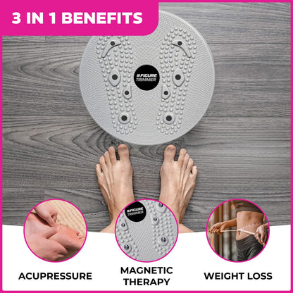 Figure Trimmer Core Abs Twister Board - Waist Sculptor Twister Board for Core & Ab Exercise - Waist Twisting Disc, Dizzy Disc Twist Board for Slimming Workout with 8 Magnets Reflexology