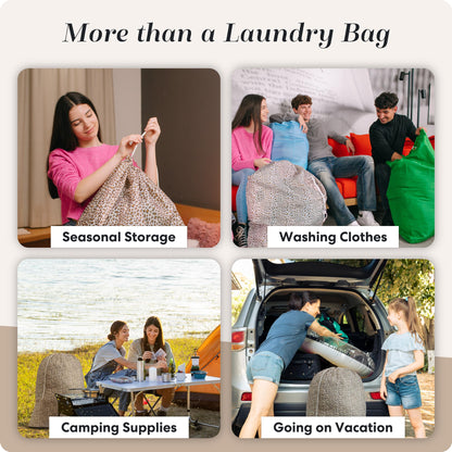 Handy Laundry Nylon Bag - Locking Drawstring Closure, Machine Washable, These Large Bags Will Fit a Laundry Basket and Strong Enough to Carry up to Two Loads of Clothes. (Leopard | 30" x 40")
