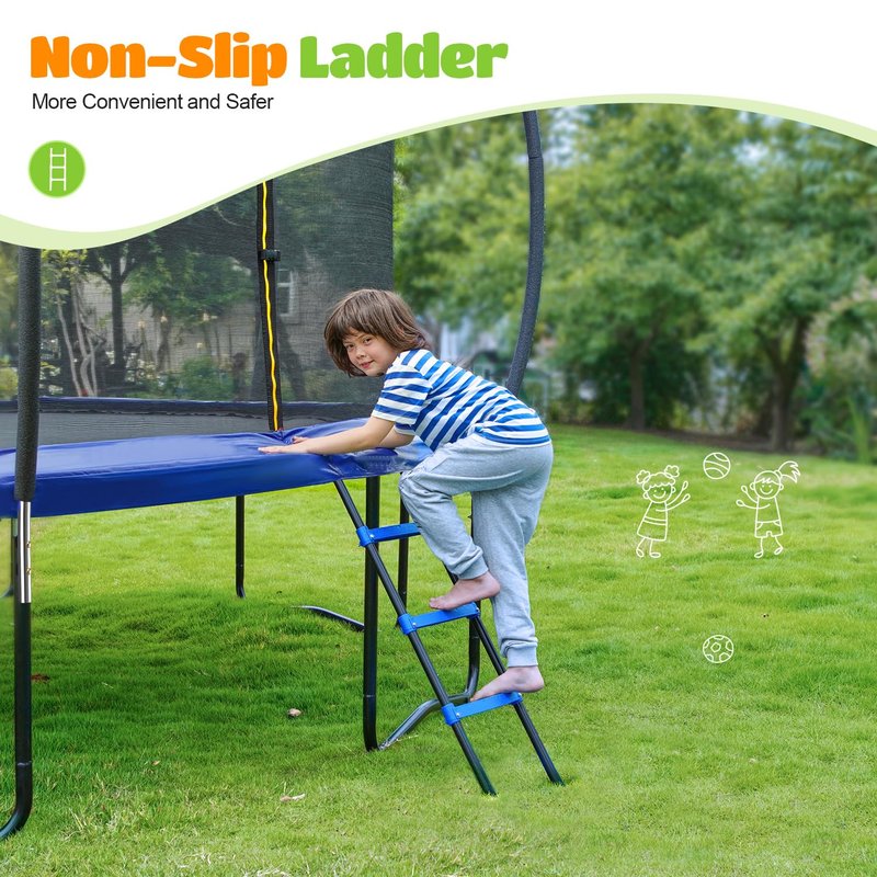ORCC Kids Trampoline, 1200LBS Weight Capacity Outdoor Trampoline 16 15 14 12 10 8FT Yard Trampolines for Kids Adults