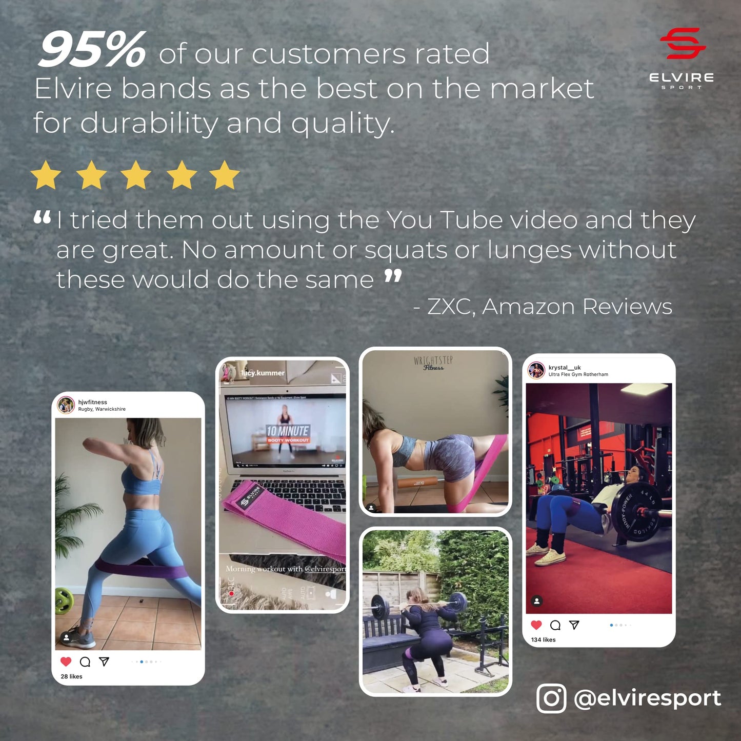 Elvire Fabric Resistance Bands for Working Out, Exercise Set of 3, Booty Band for Women, Workout Loops for Legs, Glutes, Squats