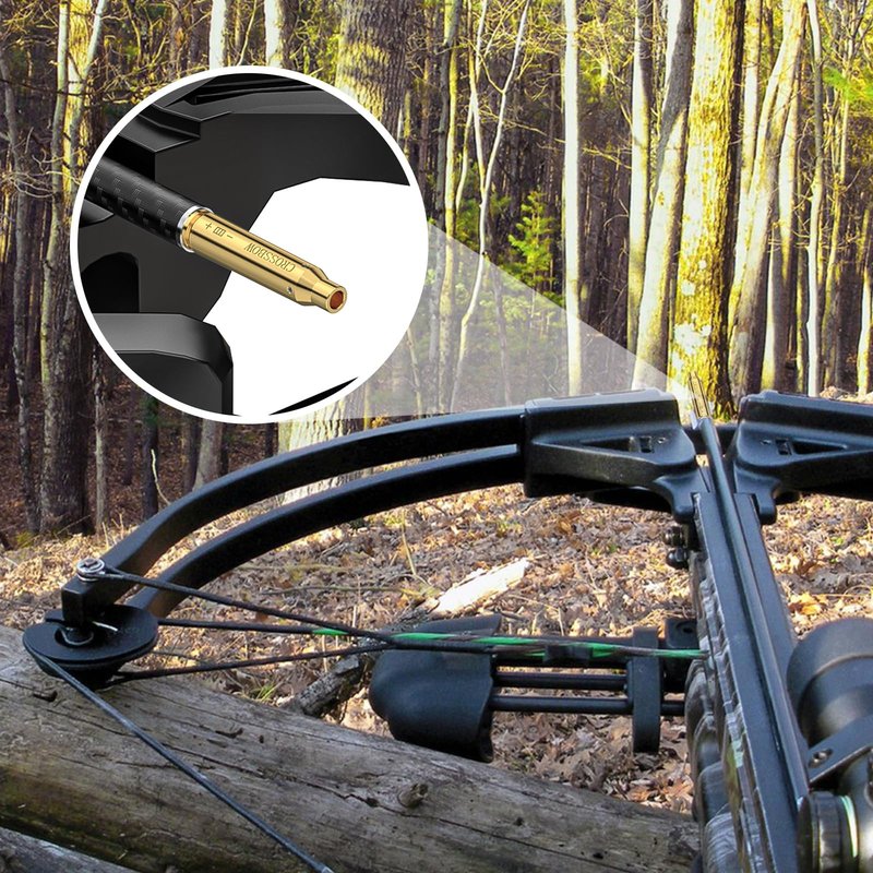 MidTen Crossbow Red Laser Bore Sight Crossbow Bow Archery Arrow Laser Boresighter Arrow Thread-On Crossbows Laser Sighting Tool with 2 Sets of Batteries