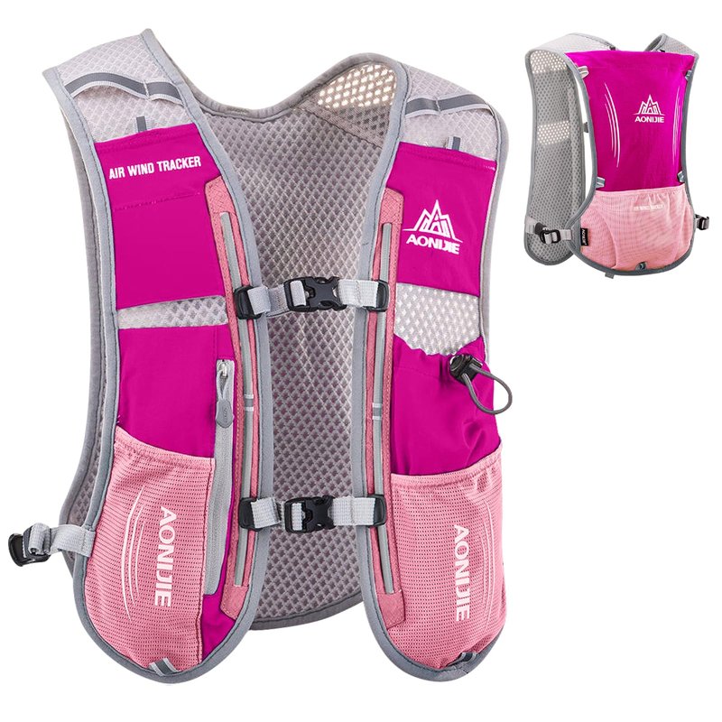 Azarxis Hydration Running Vest Backpack Pack 5L for Women and Men Jogging Trail Race Marathon Cycling Hiking (Rose Red Backpack Only)