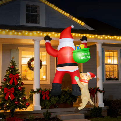 7 FT Outdoor Christmas Decorations Inflatables Climbing Santa Claus Decor with LED Lights, Christmas Blow Ups, Xmas Decorations for Window Roof Holiday Yard Party