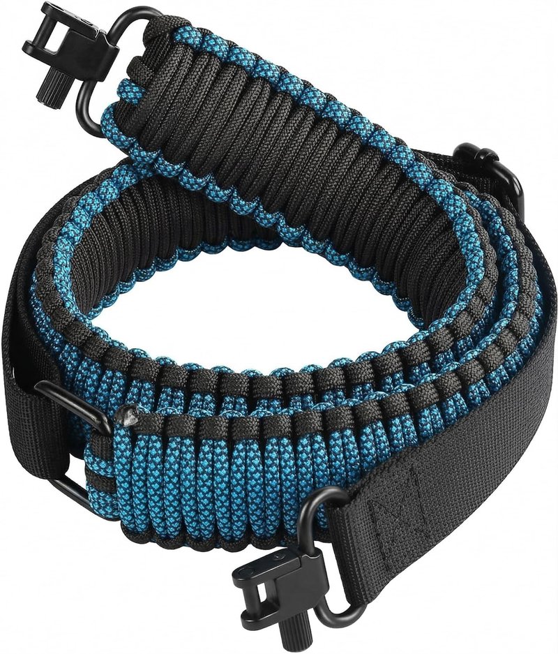 DDOUT 2 Point Rifle Sling, 550 Paracord Gun Sling for Rifle with Tri-Lock Swivels and Quick Adjustable Length Strap for Shooting, Hunting and Range