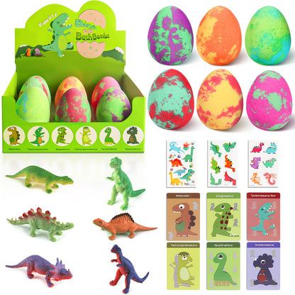 Bath Bombs for Kids with Surprise Toys Inside - XXL Dinosaur Toys Bath Bomb Gift, Gentle and Kid Safe Spa Bath Fizz Balls Kit, Christmas Gifts Ideas, Stocking Stuffers for Kids 3 4 5 6 7 8 9 Year