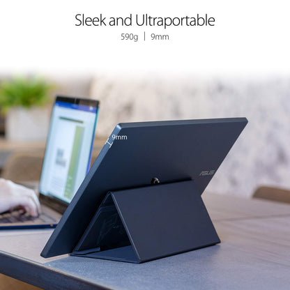 ASUS ZenScreen 16” Portable USB Monitor (MB169CK) - Full HD, IPS, Dual USB-C, Mini-HDMI, Eye Care, Flicker Free, Blue Light Filter, Anti-Glare Surface, 360° Kickstand, 3 yr Warranty