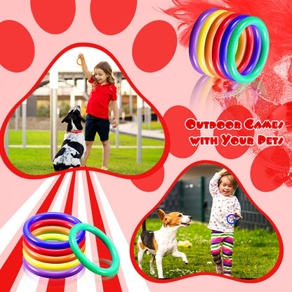 Civaner 72 Pcs Ring Toss Rings Game Plastic Carnival Ring Toss for Speed Agility Practice, Fun Target Toys Carnival Halloween Party Favors Throw Bottle Sports Yard Family Game(1.5 Inch,Mix Colors)