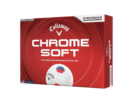 Callaway Golf Chrome Soft 2026 Golf Balls(Tru Track Blue/Red,One Dozen)