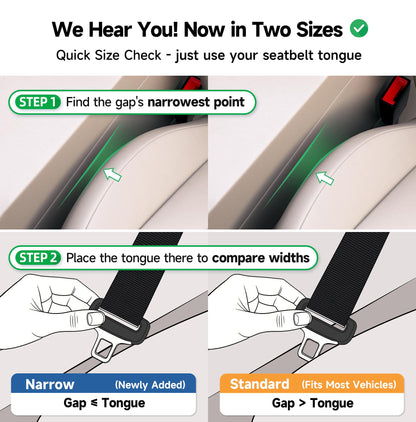 Car Seat Gap Filler Set of 2, 3IN1 Seat Side Gap Filler Plug with Storage Slot & Hook Function, Soft Foam Universal Fit Car SUV Truck Fill Gap Between Seats Console Organizer（Narrow Black）