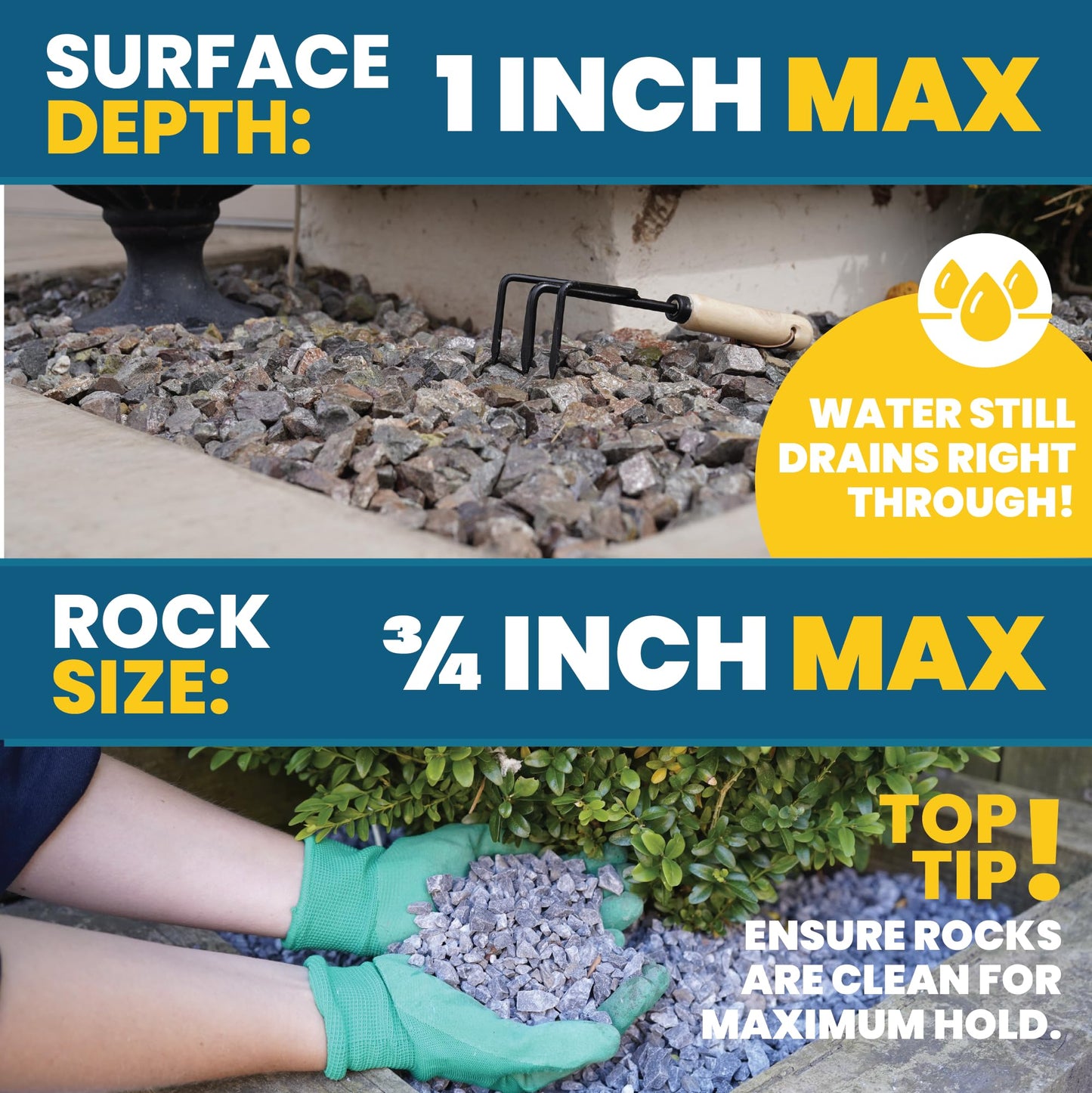 VUBA EASIHOLD ROCKS - Award Winning 5L XL Gravel Binder for Bonding Pebbles, Stones, Bark and Gravel on Borders, Patios and Garden Paths. Lasts up to 3 Years, Non Toxic, Ready to Use.