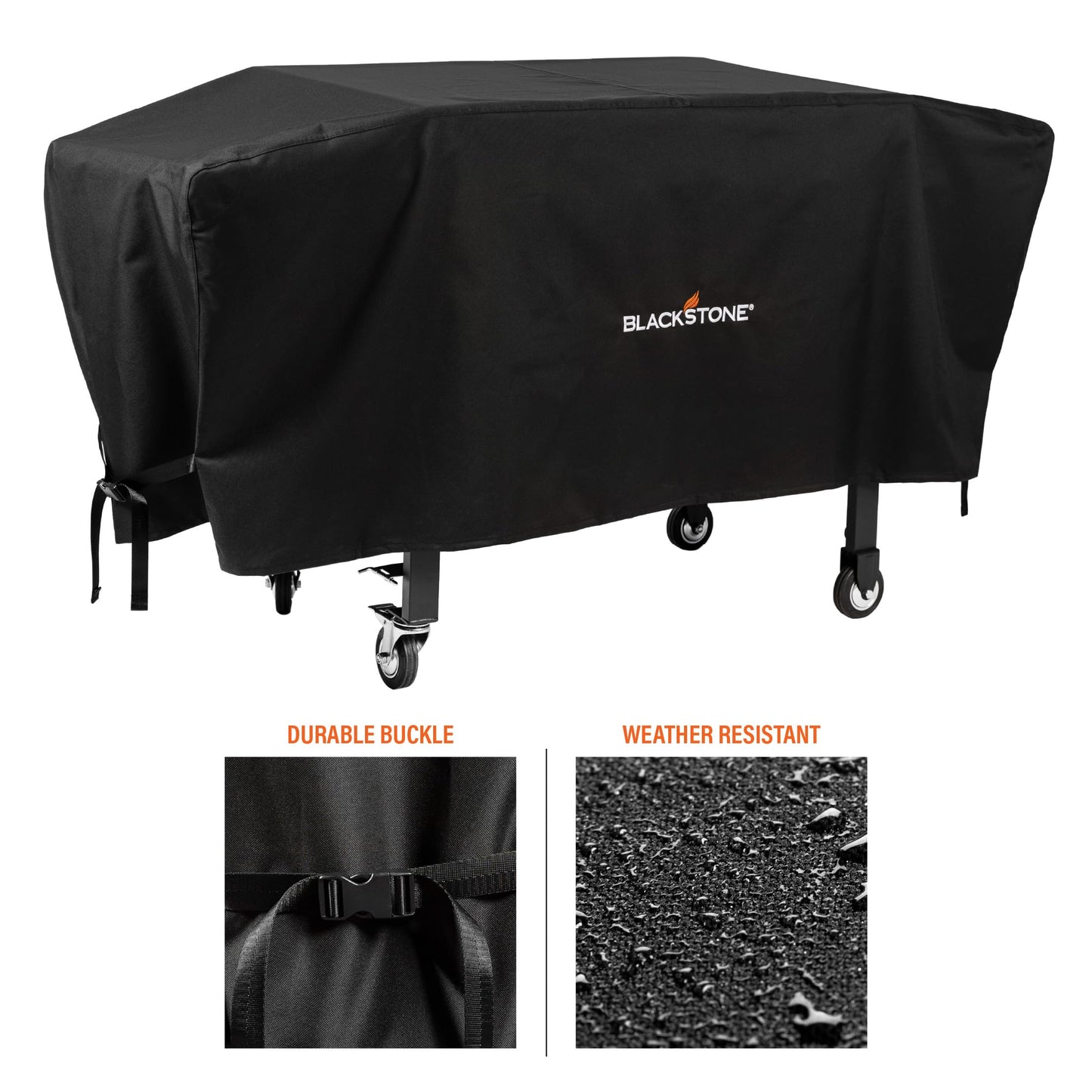 Blackstone 1528 600D Polyester Heavy Duty Flat top Gas Grill Cover, Water Resistant Exclusively Fits 36" Griddle Cooking Station, Black