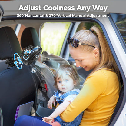 COMLIFE Misting Baby Stroller Fan, Rechargeable Battery Operated, 270° & 360° Pivoting, 50ml Portable Water Sprayer Misting Fan with Flexible Tripod Clip on Car Seat Crib Treadmill Bunk Bed