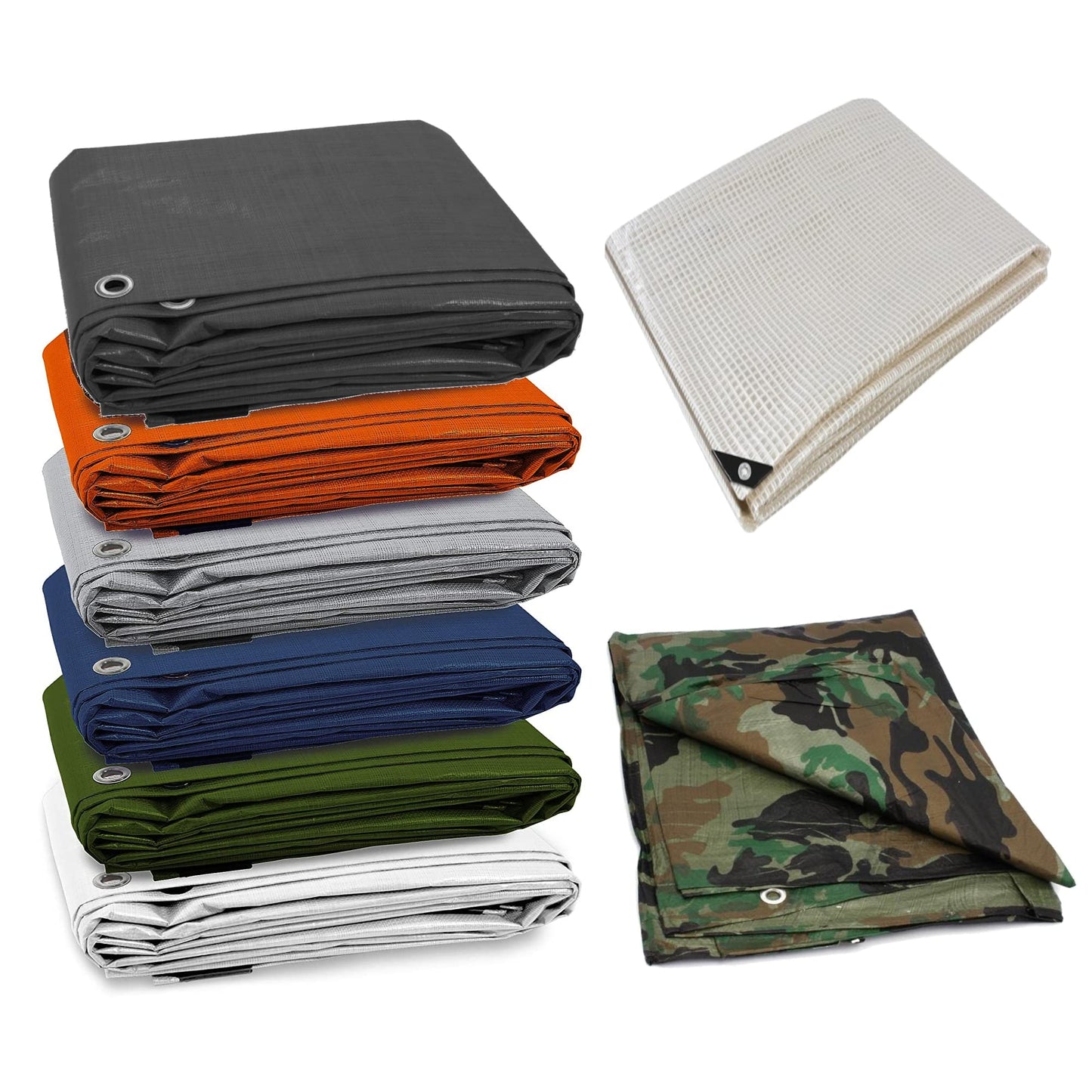3 x 4 m Green Tarpaulin Waterproof Heavy Duty Tarp Sheet Cover, Groundsheet - Waterproof, Weatherproof, Frost-Resistant, UV Protection, Universal, Multipurpose, Reinforced Eyelets