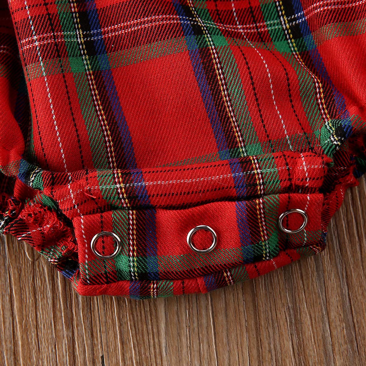 Baby Girl Christmas Dress Matching Newborn Girl Bodysuit Plaid Lace Princess Skirt Family Clothing (Romper/Long Sleeve, 0-3 Months)