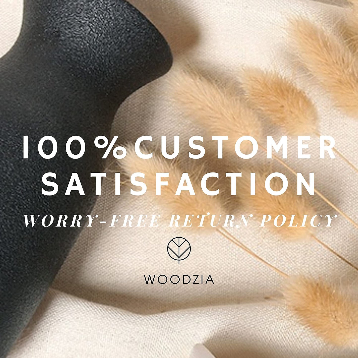 W.Z WOODZIA Black Ceramic Vase for Pampas Grass, Modern Boho Home Decor Style, Perfect for Decorative Dried Flowers or Dining Table Centerpieces [Pampass Not Included] (Black), WZ-2