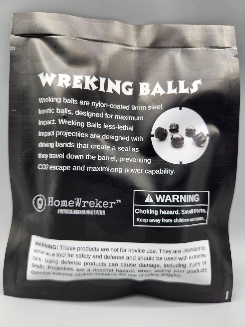 HomeWreker Wreking Ball TR50 .50 Cal Kinetic Impact Projectile, Black