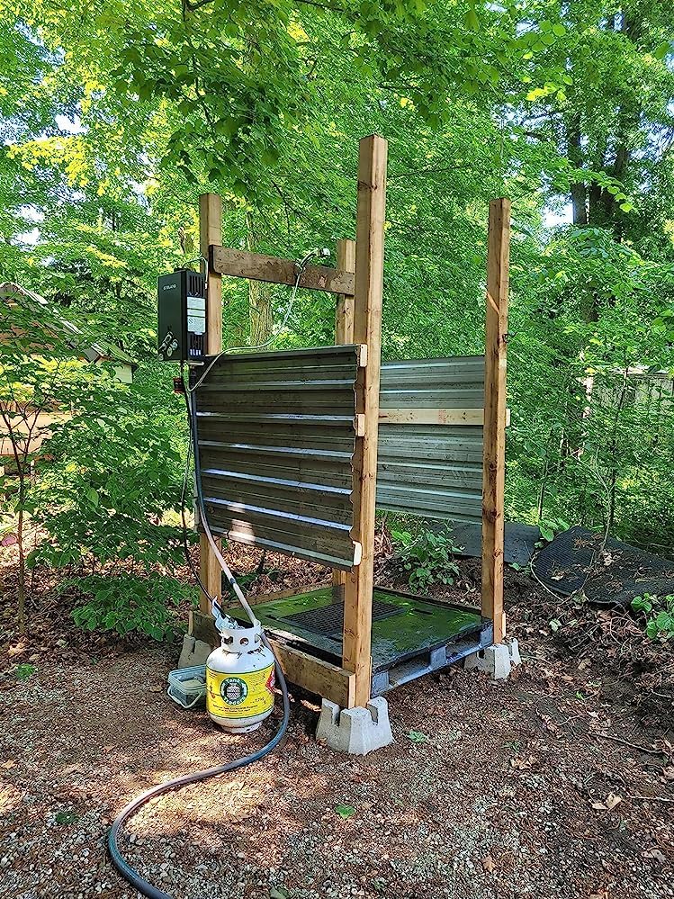 GASLAND Outdoors BE158B 1.58GPM 6L Portable Gas Water Heater, Instant Propane Heater, Overheating Protection, Easy to Install, Use for RV, Cabin, Barn, Camping, Boat, Black