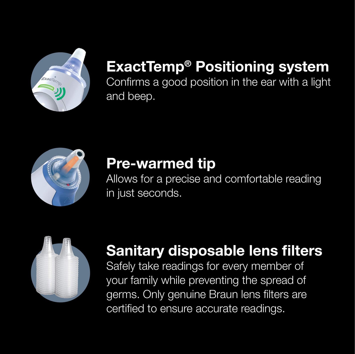 Braun ThermoScan 5 Ear Thermometer - ExacTemp Stability Indicator for Professional Accuracy, Digital Display, Baby and Infant Friendly, No. 1 Brand Recommended by Pediatricians, FSA and HSA Eligible