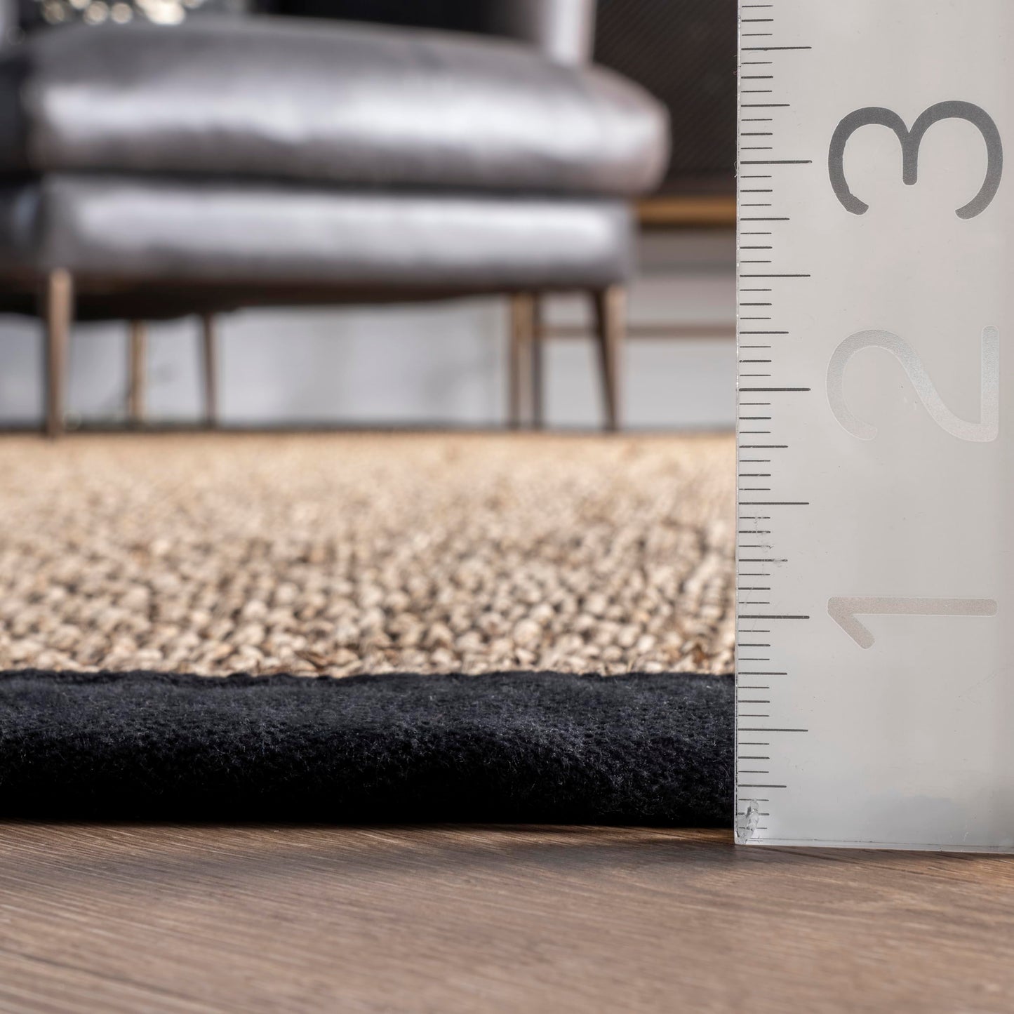Nuloom Elijah Black/Natural, 2' x 3', Basketweave, Seagrass, Soft and Textured, High Traffic, Stain Resistant, Easy Clean, Durable Area Rug for Bedroom, Living Room, Dining, Den, Foyer, Entryway