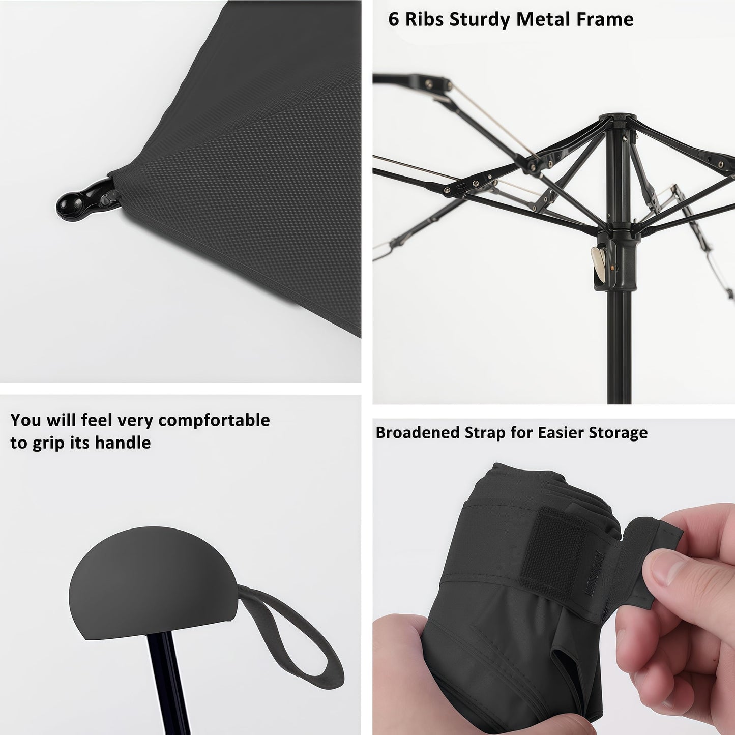 BAODINI Mini Travel Umbrella With Case Small Compact UV Umbrella Protection Sun Lightweight Tiny Pocket Umbrella
