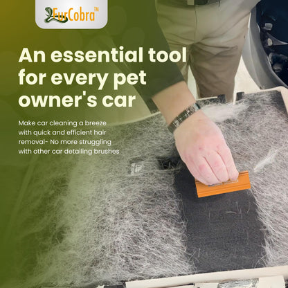 FURCOBRA Pro Pet Hair Remover for Car 4.33" - Lightweight, Compact Cat Dog Fur Remover, Scraper, Cleaner for Bed, Couch, Carpet, Home Surfaces - Portable, Easy to Use Pet Hair Removal Tool