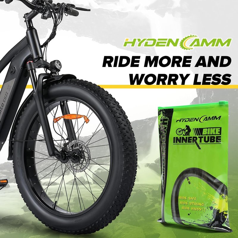 Fat Tire Bike Inner Tubes - 20/26 x 3.0/3.5 Butyl Tubes with 32mm AV Schrader Valve | 2/4 Pack with Tire Levers