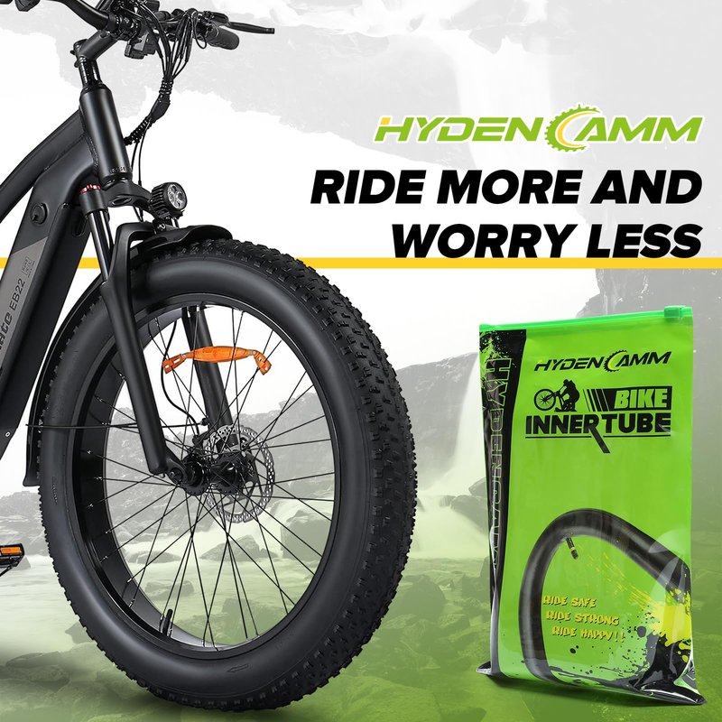 1 Pack 26x4 Fat Tire Tube with AV 32mm, 26x3.5-4.5 Fat Bike Tubes Heavy Duty with 1 Tire Lever, 26 x 4.0 Premium Butyl Rubber Bike Tube for Road/MTB/E Bike 26 x 3.50, 26 x 4.0, 26 x 4.5 by Hydencamm