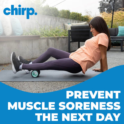 Chirp Wheel Foam Roller - Targeted Back & Neck Pain Relief, Muscle Massage, Trigger Point Therapy, High-Density Foam Tool for Physical Therapy, Stretching & Exercise, 500lbs Capacity, 4 Inch Mint