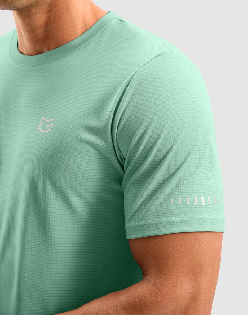 Men's Workout Breathable T-Shirts Dry Fit UPF 50+ Sun Shirts Quick Dry Cooling Tee for Athletic, Running, Hiking (Light Pea Green, 3XL)