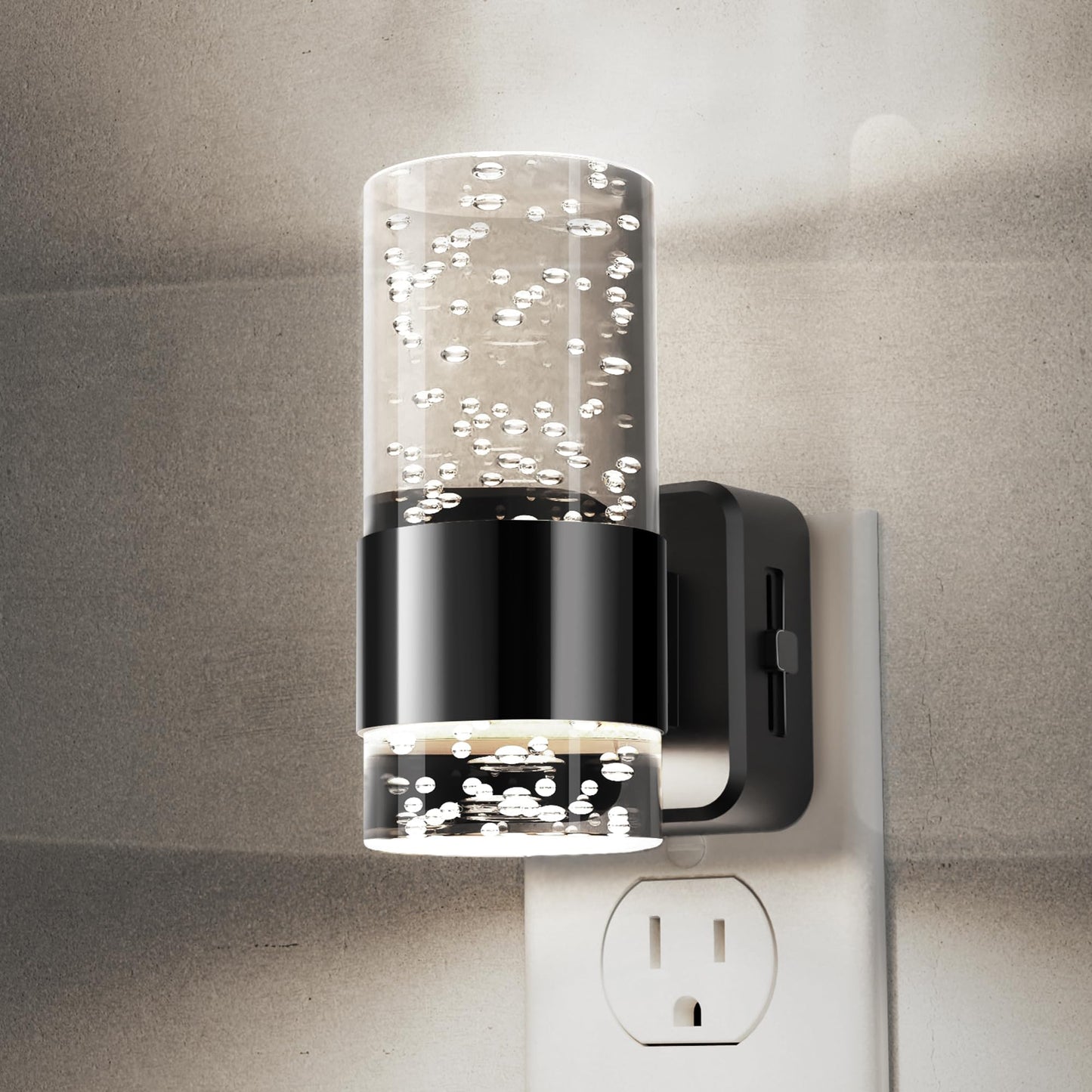 L LOHAS LED Night Light,Dimmable Night Lights Plug into Wall, 2 Pack Acrylic Nightlights with 0-100 LM Adjustable Brightness, 3000K Plug in Night Light with Dusk to Dawn Sensor, for Bathroom Hallway