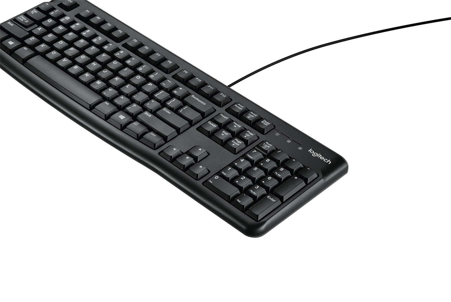 Logitech K120 Wired Business Keyboard, Black & M185 Wireless Mouse, 2.4GHz with USB Mini Receiver, 12-Month Battery Life, 1000 DPI Optical Tracking, Ambidextrous, Grey