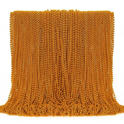 144PCS Bead Necklace, Orange Halloween Bead Necklaces Party Favors, 33" Mardi Gras Beads Necklaces Costume Bulk, Festival Parade Throw Accessories for Mardi Gras Halloween Wedding Celebrations Decor